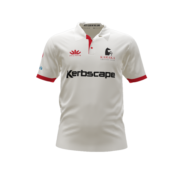 Karaka Cricket Club White Short Sleeve Cricket Shirt
