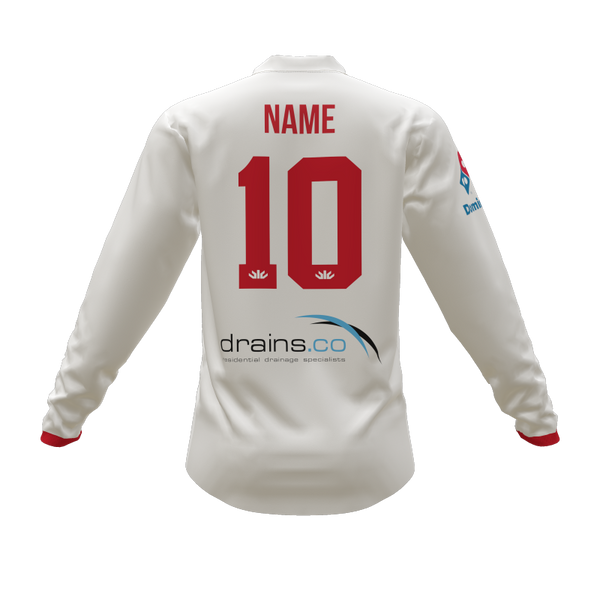 Karaka Cricket Club White Long Sleeve Cricket Shirt