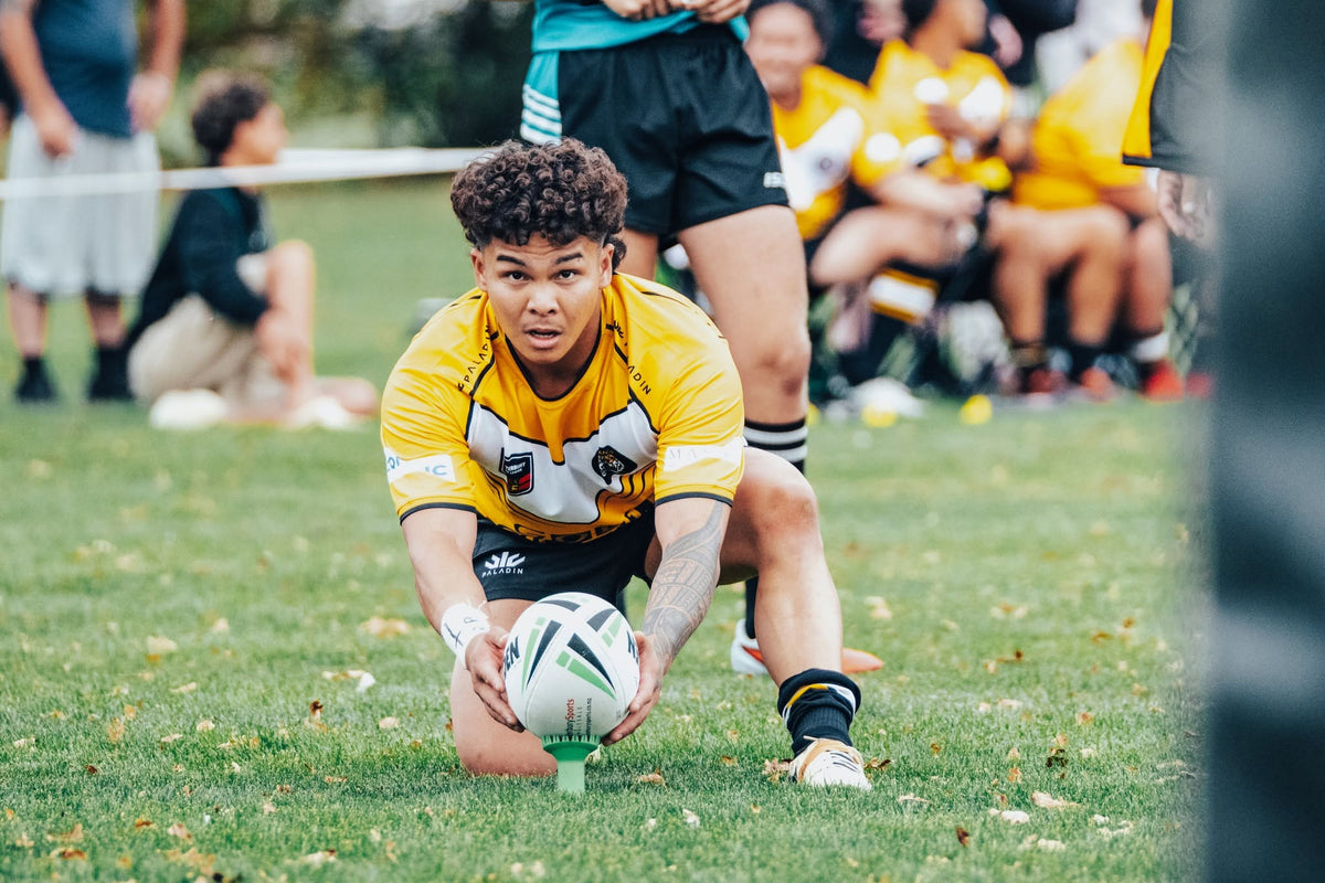 Papanui tigers rugby league in custom Paladin rugby league kit.