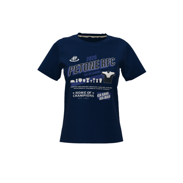 Petone RC Champions Cotton Tee - Navy - Womans